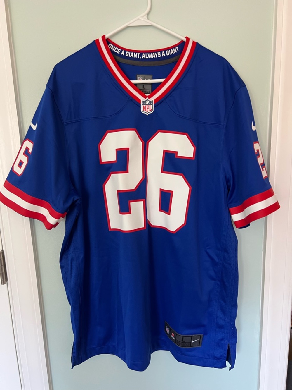 Nike New York Giants Saquan Barkley #26 Blue Football Jersey